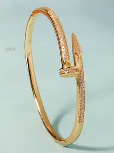 Elegant Women's Zirconia Bracelet, Perfect Gift for Birthdays & Anniversaries, All-Season Jewelry Accessory, Copper Chain Design