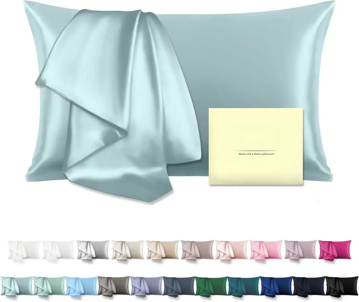 Mulberry Silk Pillowcase for Hair and Skin  with Hidden Zipper Soft Breathable Smooth Cooling Pillow Covers for Sleeping(1Pcs)