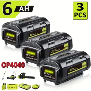3/2/1 Pack 6.0Ah Replacement for Ryobi 40V Battery OP4050 OP4040 OP40601 etc - Compatible with Ryobi 40 Volt Battery Power Tools