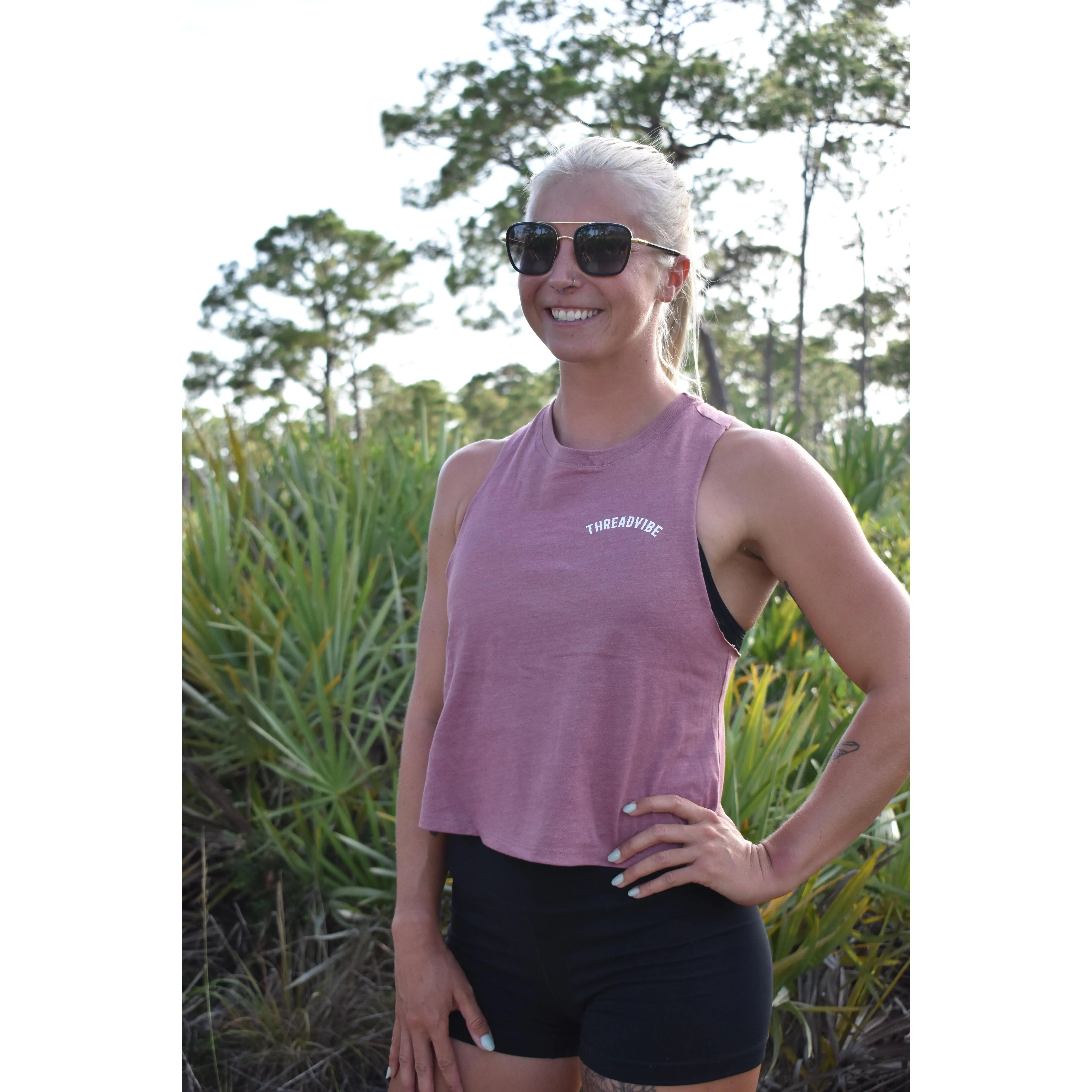 The Standard Crop Top Heather Mauve