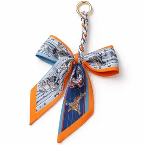 Aesthetic Silk Bow Keychain - Cute Bag Charm Purse Accessory