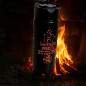 Forged Fresh Foot & Shoe Deodorizing Powder Scorched Sandalwood All Natural Odor Sweat Defense for Men Handcrafted in USA