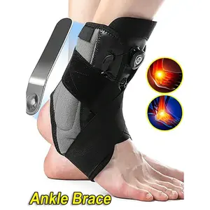 Drop Foot Ankle Brace Support Stabilizer Guard Compression Sleeve Sports Protect Ankle Wrap Knob Adjustable Aluminum Plate