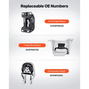 VEVOR Engine and Transmission Motor Mount Kit Replacement, Set of 3, Compatible with 2013-2019 Ford Escape 2.0L L4, Replace OE# A5612, A5631, A5520, Secure Support