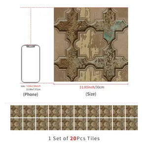 Vintage Vine Pattern Peel and Stick Floor Tiles, Removable PVC Flooring Stickers, Waterproof & Wear-Resistant, Renter-Friendly, Easy DIY Home Upgrade