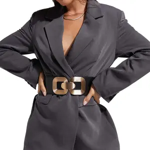 JASGOOD Women Wide Elastic Belts for Dress Fashion Stretchy Waist Belts for Ladies with Gold Buckle