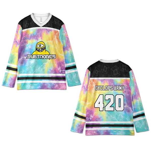 Subtronics Rave Jersey, Cyclops Army Hockey Shirt, Tie Dye Color Festival Outfit