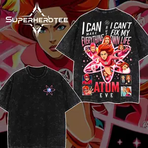 [ superhero tee ] Invincible and Atom Eve Couple Love - Menswear Gift for movie fans Top Apparel Classic Oversized Seamless Simple Straight Man designer shirts Men's Regular Fit Floral Print Tee eve pink 2 side