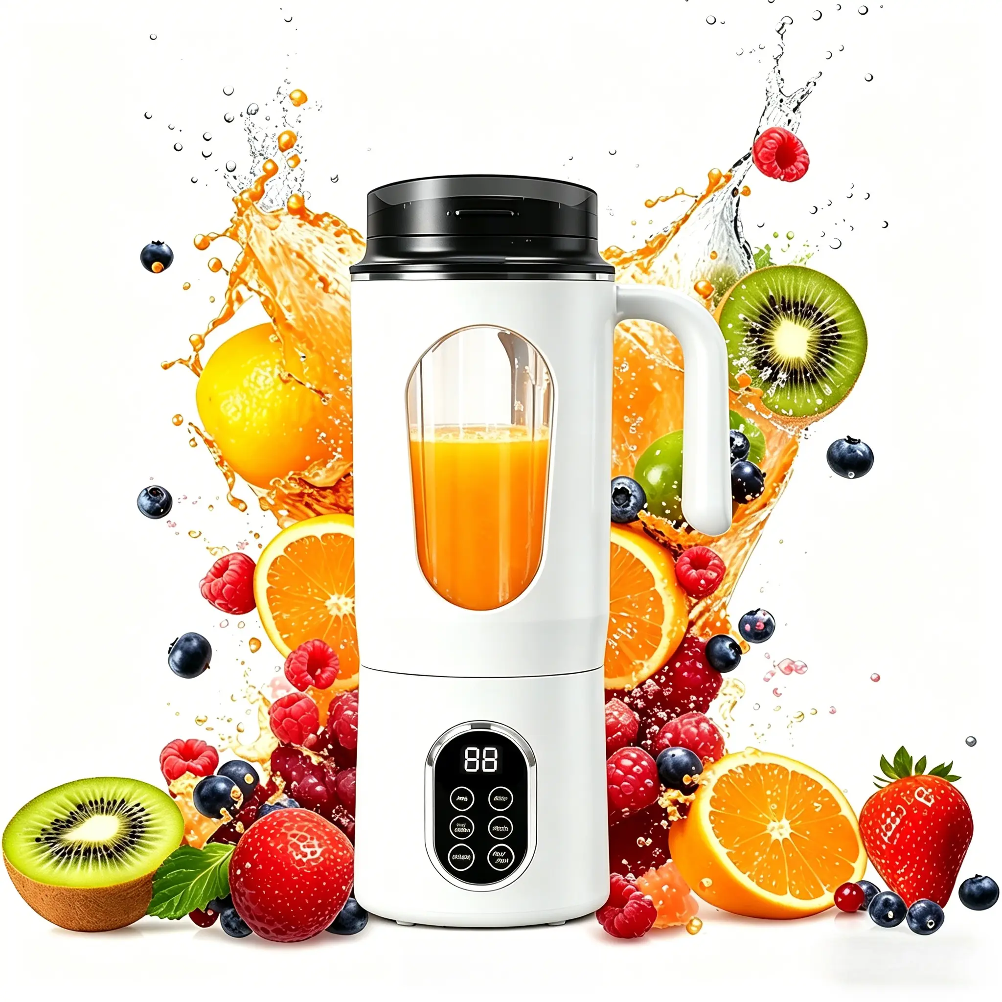 Portable Blender with Handle ,Rechargeable Personal Blender，Compact Travel Mini Juicer Cup 580ML Portable Juicer Shakes and Smoothies Blender，Small Blenders，Mixing，Compact、Convenient and Versatile