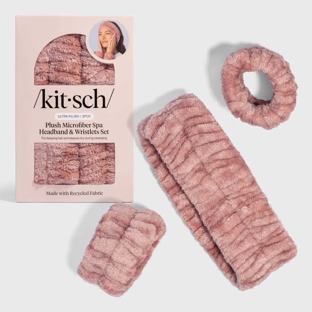 Terracotta Kitsch Spa Headband & Wristlets 3pc Set