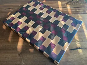 Little Foot - Premium Maple Black Walnut Purple Heard Checker Cutting Board