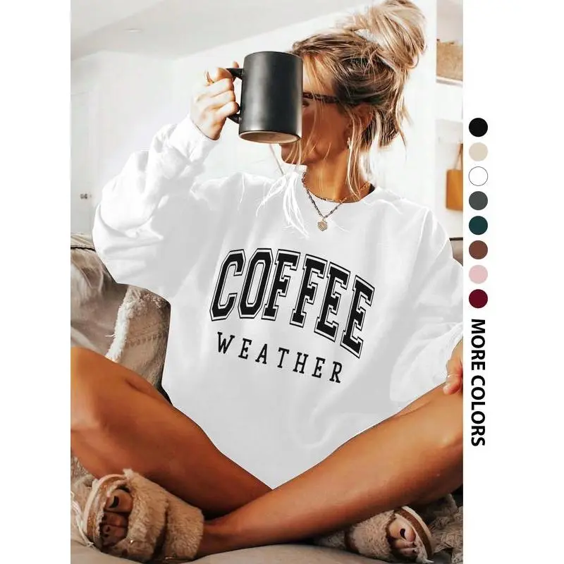 Women's Letter Print Crew Neck Sweatshirt, Comfortable Long Sleeve Pullover for Fall & Winter, Stylish Daily Wear Top Women's Letter Print Crew Neck Sweatshirt, Comfortable Long Sleeve Pullover for Fall & Winter, Stylish Daily Wear Top
