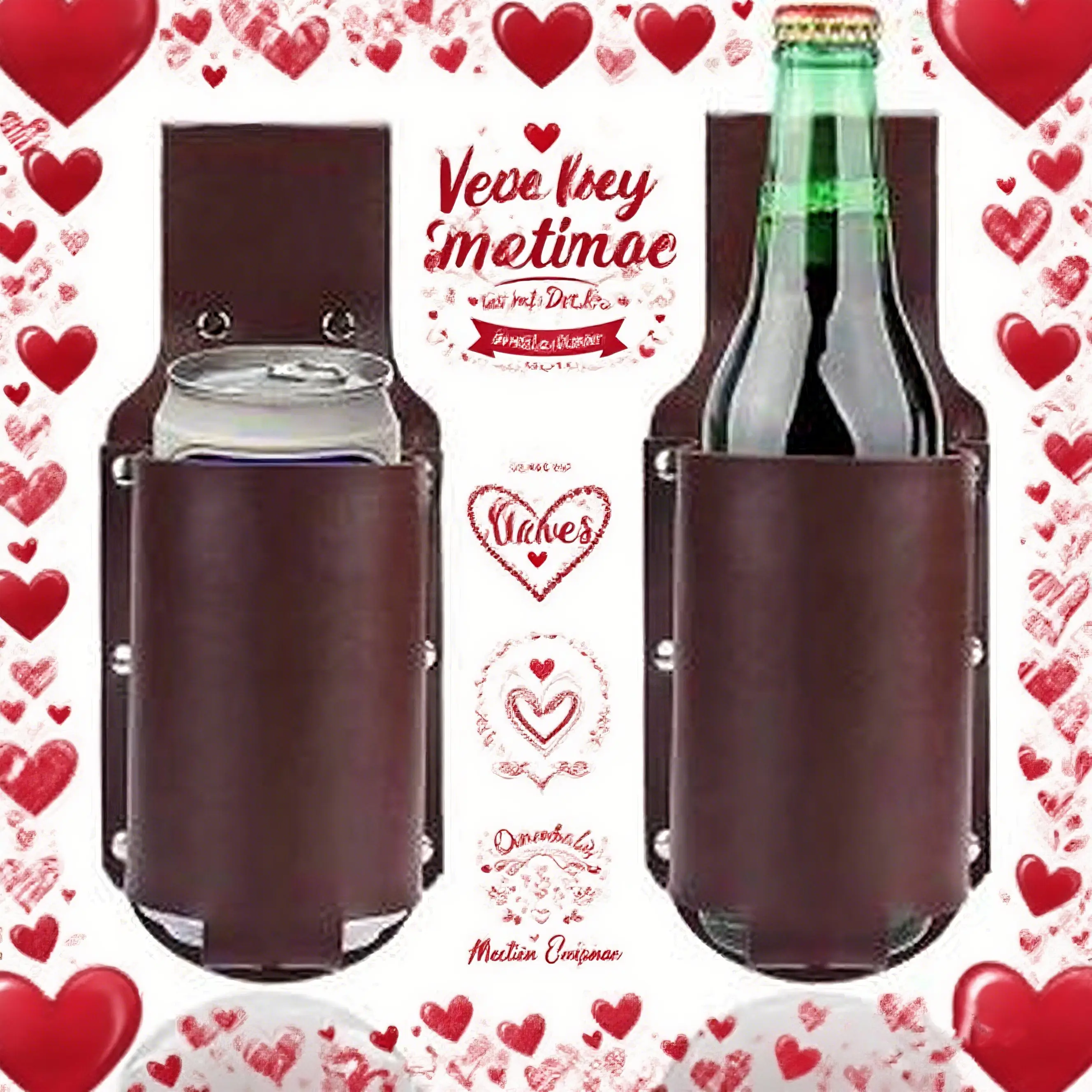 2026 Valentine's Day Classic Leather Bottle Holster - Mexican Drink Multi-Use Beer Waist Bag for Couples, Ideal for Anniversary, Birthday Gifts (Festive & Party Supplies)
