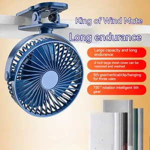 Portable Clip-On Fan, Fully Adjustable Tilt, Quiet Speed Control Bedside Fan, Mini Table Fan, Easy to Clamp on Desk, Bedroom Nightstand