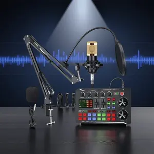 Podcast Equipment Bundle, Soundcard Recording Studio Package with Voice Changer, Live Sound Card - Audio Interface for Laptop Computer Vlog Living Broadcast Live Streaming