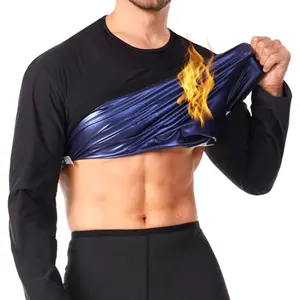 Sauna  Suit  Shapewear Boxing Top Shirt  Vest Trainer Workout Shaper Sweatsuit Long Sleeves Men