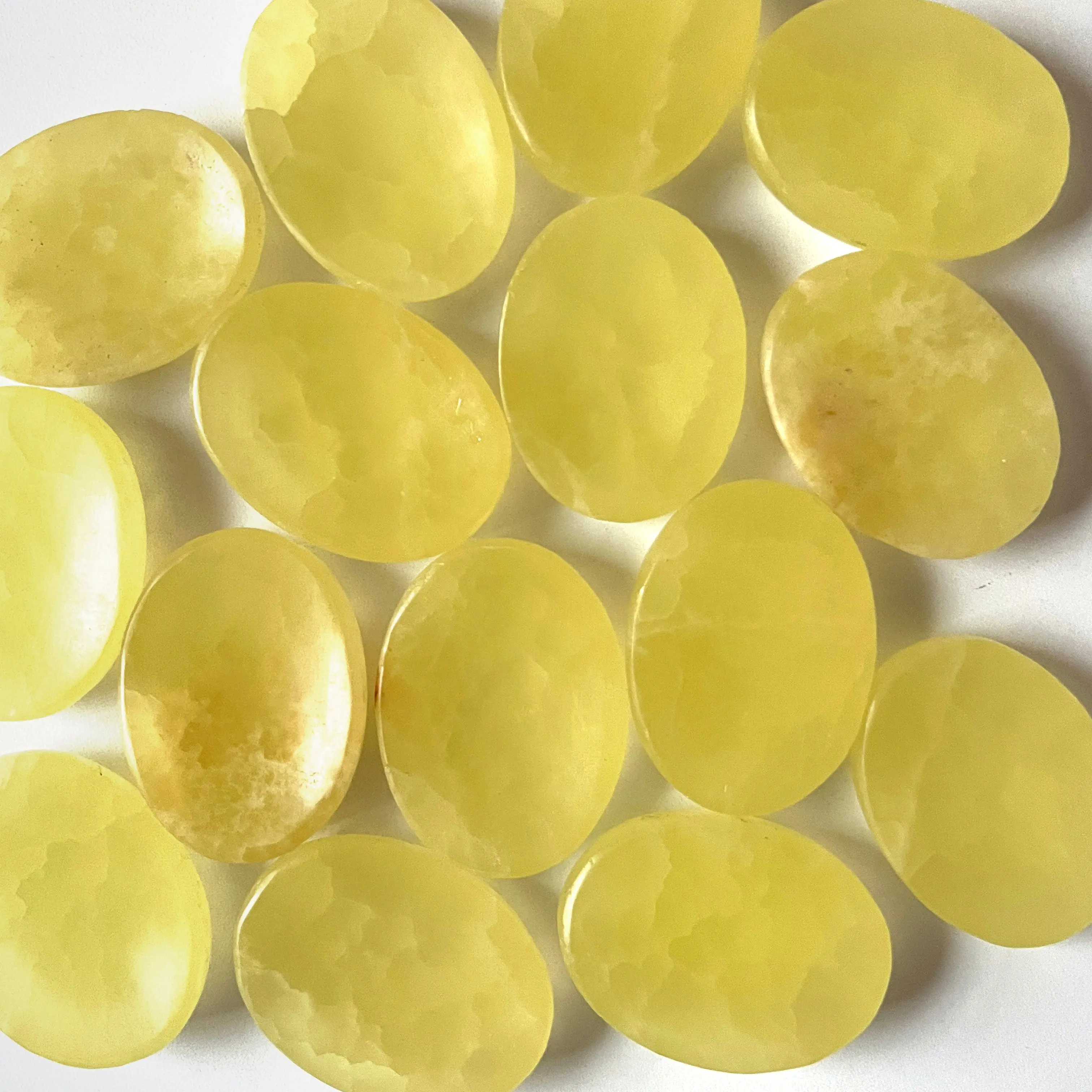 Lemon Calcite Palm-Size Worry Stone