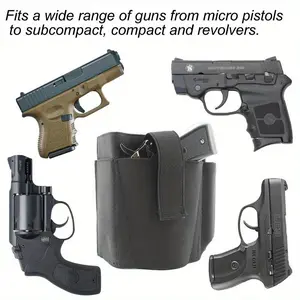 Black Nylon Ankle Holster - Concealed Carry with Magazine Pouch - Comfortable, Breathable, Durable, Secure Hook-and-Loop Strap, Elastic Band Retention Tactical Equipment 9MM 380 Glock 17 19 26 43x 1911 vnsh fn reflex holster for concealed carry