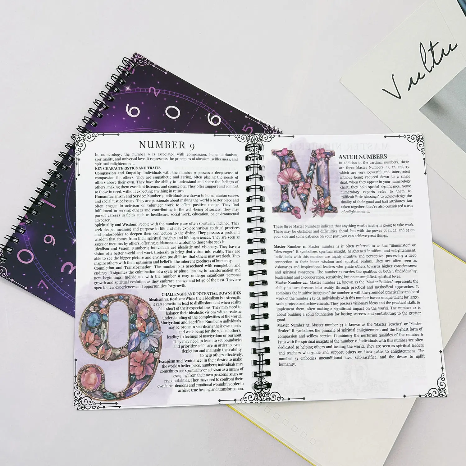 Numerology A5 Coil Planner Notebook Portable, Durable & Convenient Daily Organizer, Perfect Gift for Numerologists