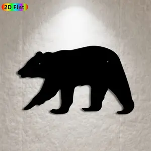 [1pc] Bear Silhouette Metal Wall Art Bear Statue Mural, Ideal Gift for New Year, Easter, Weather-Resistant Metal Wall Decor Wall Sculptures, Perfect for Outdoor Wall & Garden Fence Bear Decor Enthusiasts