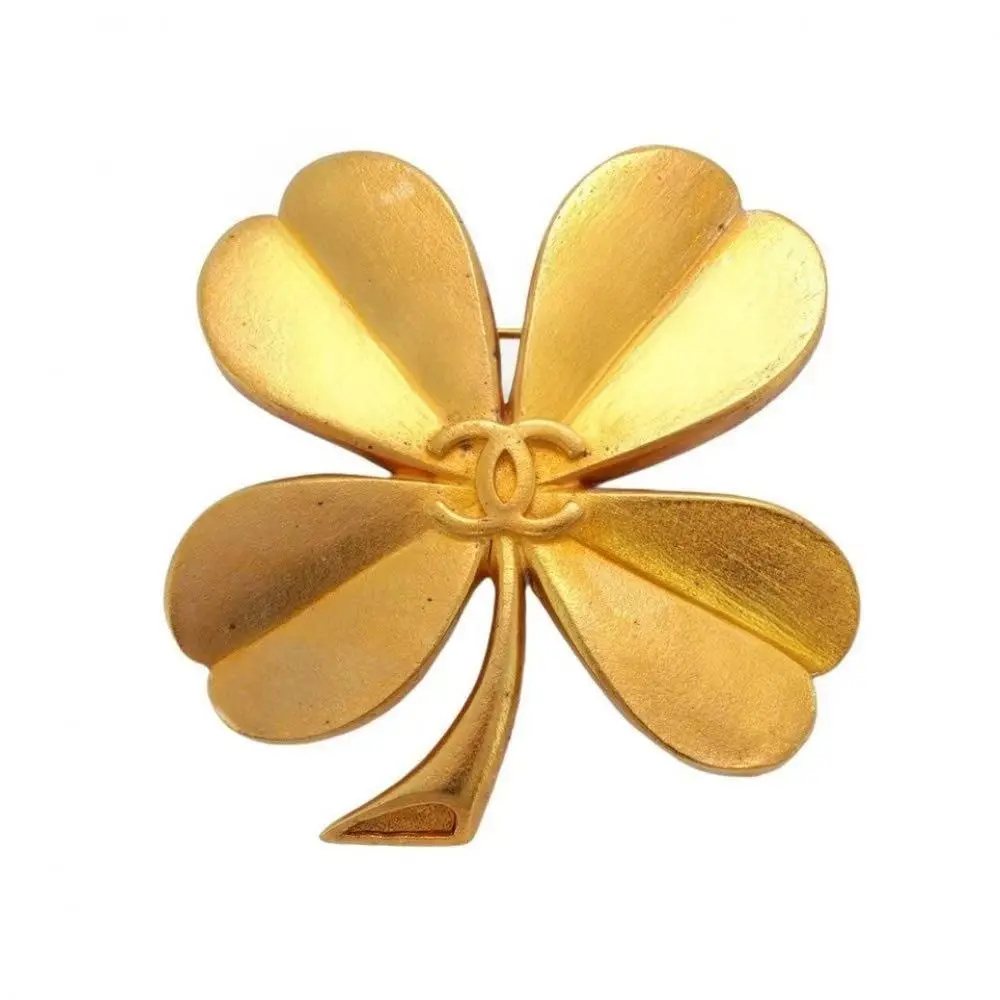 Pre-owned CHANEL Gold Logo Brooch 4000026020910