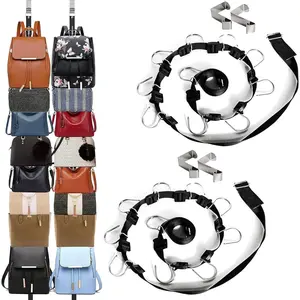 2-Pack Purse Hanger Rack – 20 Hooks Over the Door or Closet Bag Organizer for Handbags & Accessories