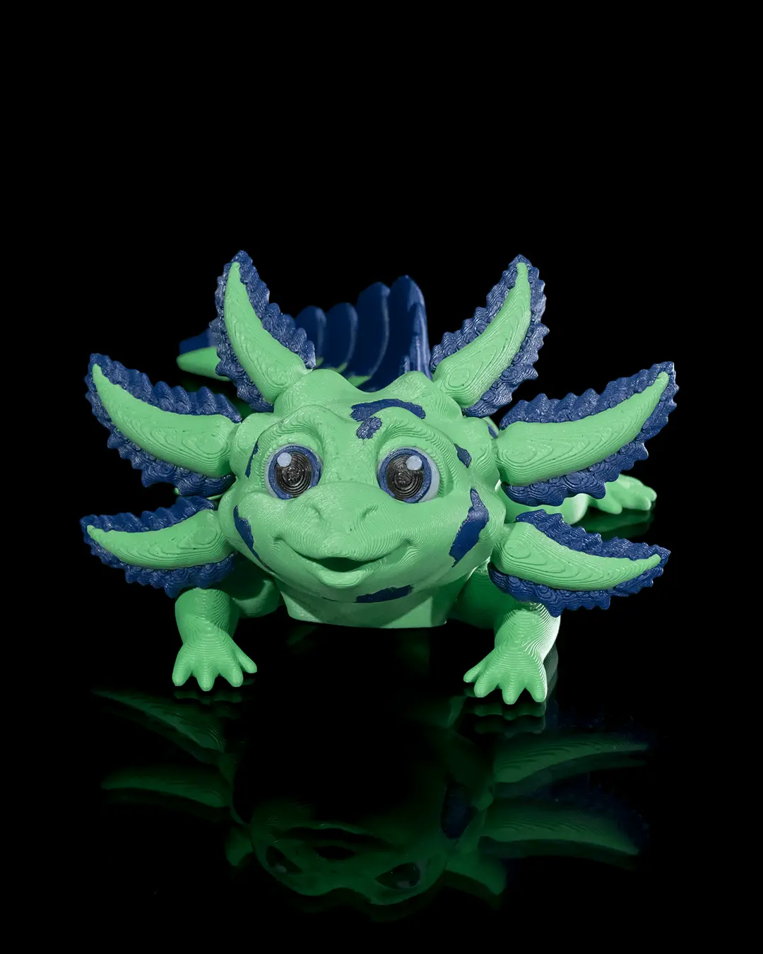 Alex the Axolotl  3D Model - Realistic Marine Creature with Movable Joints for Versatile Decor.