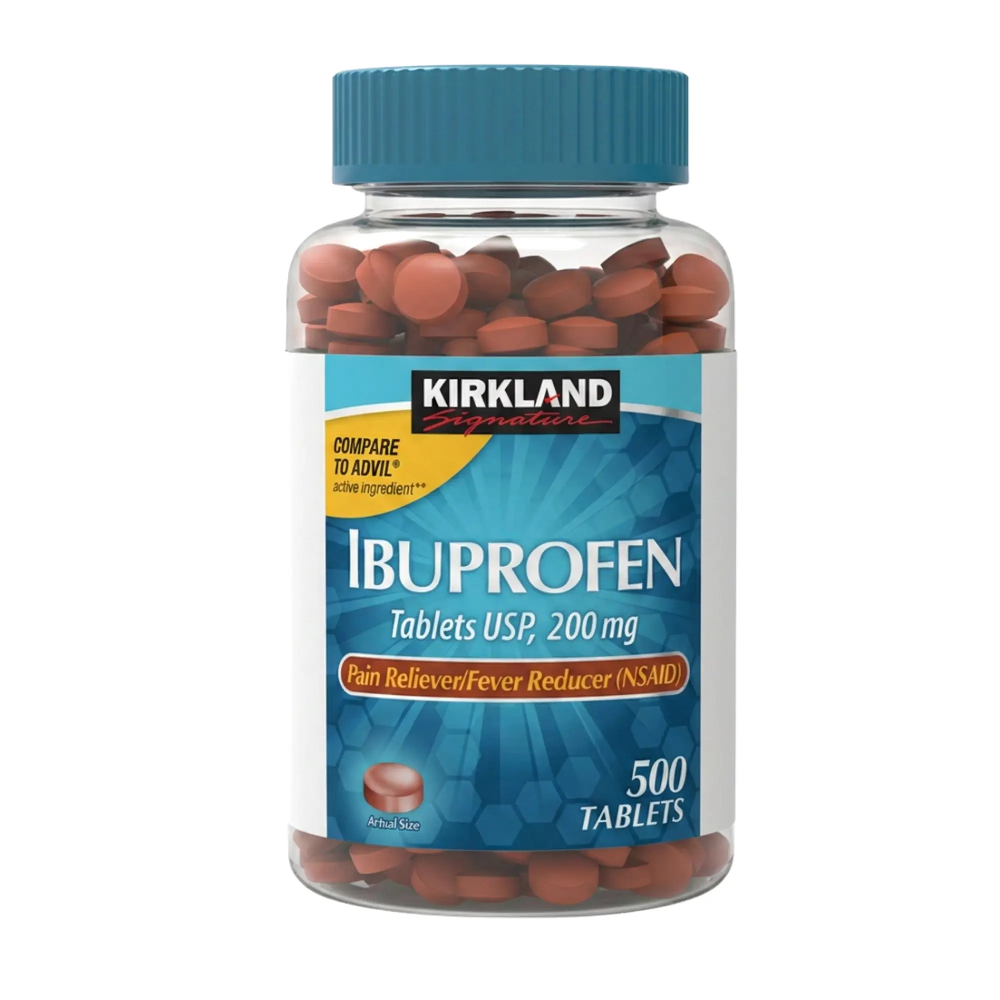 Ibuprofen 200 mg Tablets | Pain Reliever/Fever Reducer, Kirkland Signature 500 Count