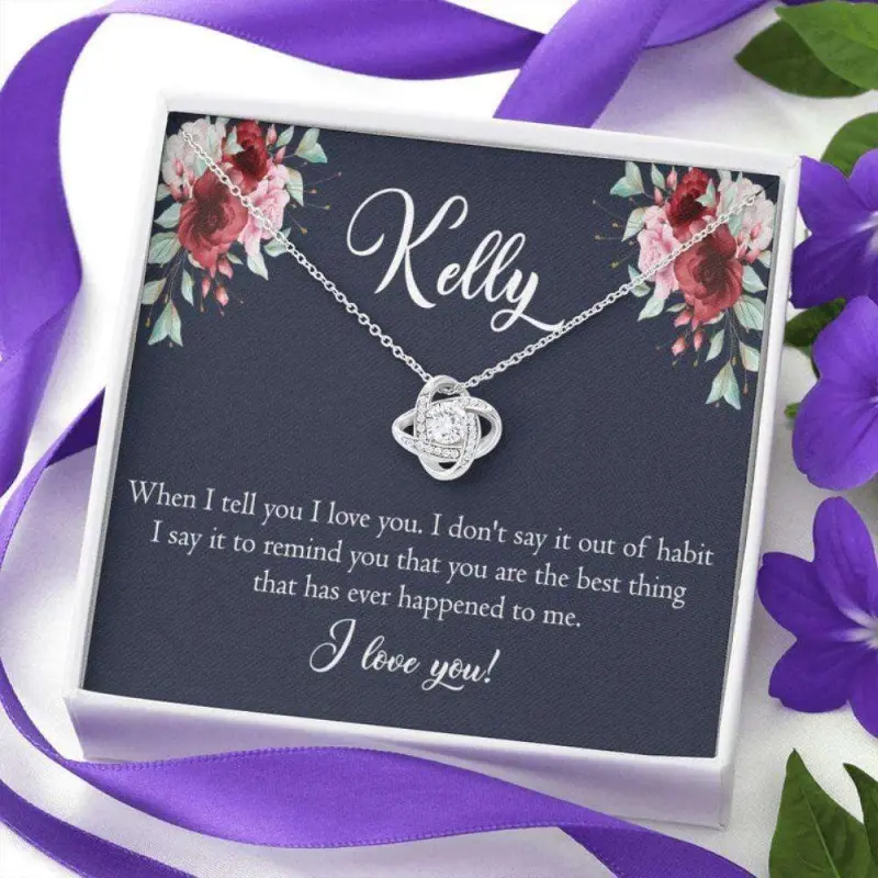 Girlfriend Necklace, Valentines Gift For Her Necklace, Gift For Her Jewelry, Personalised Name On Card, Valentines Day For Her, Girlfriend Gift