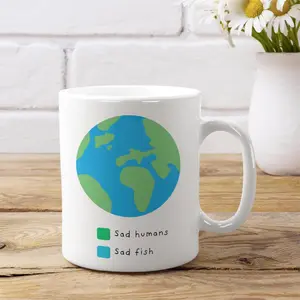 Sorry About the Humans Mug, Funny Climate Accent Mug, Earth Day Activist Gift, Nature Lover Birthday Coffee Cup