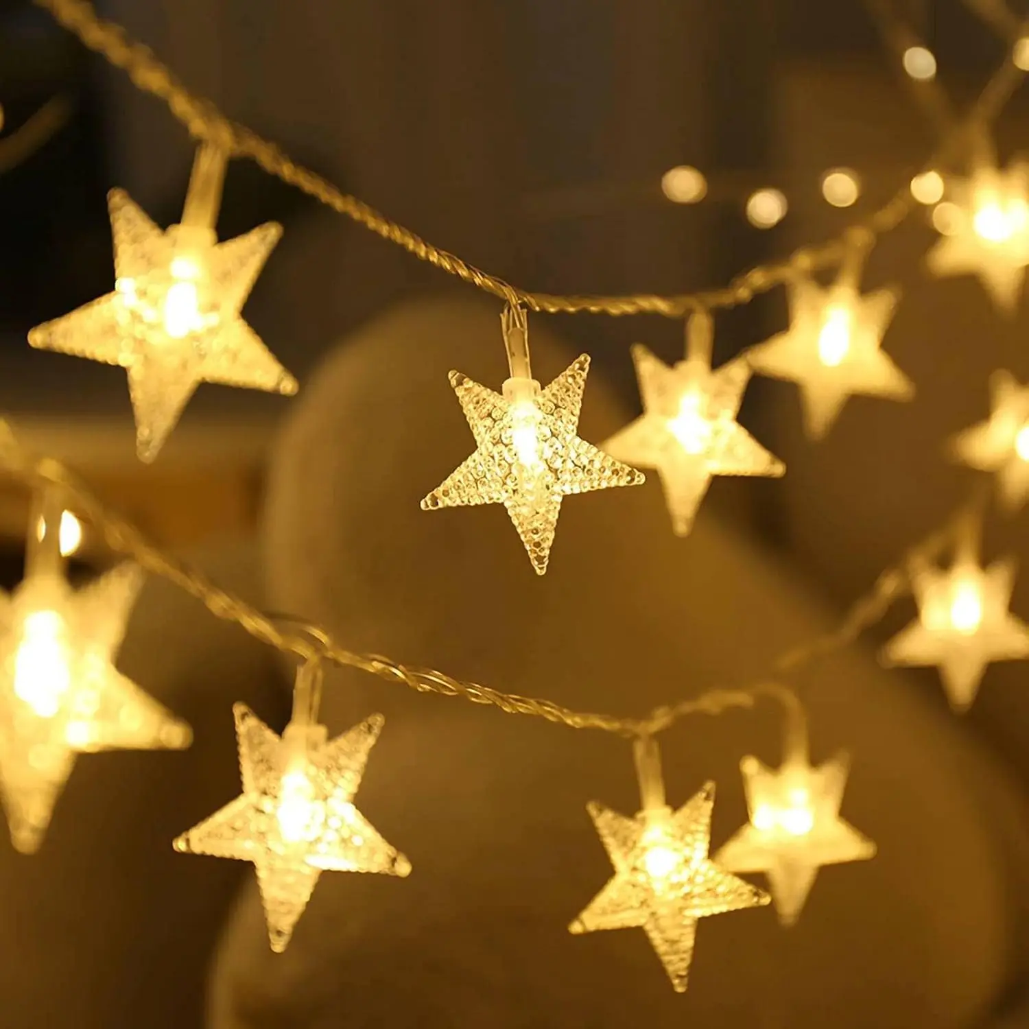 USB Powered Fall Lights,33FT 80 LED Star String Lights,Warm light and colored light Non-Flashing Decorative Lights for Bedroom, Christmas Tree, Wedding, Party, Holiday and Home Decor
