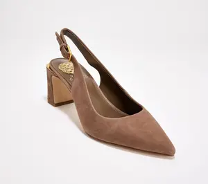 Vince Camuto Leather or Suede Slingback Pumps - Hamden-B