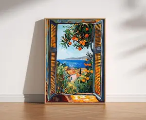 Open Window Henri Matisse Print, Henri Matisse Style Fauvism Painting, Modern Exhibition Print, Mediterranean Sea, Orange Tree, Coastal View