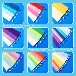 540 Sheets, Gradient Star Shaped Origami Strips, Various Colors, Colored Paper Strips, Used For Folding Lucky Stars, Pentagrams, Diy Handmade Craft Materials, Candy Colored Paper Strips As Gifts