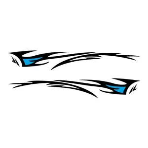 2PCS/SET Light Trendy Dynamic Sharp Flame Sticker | For Car Rearview Mirrors, Dynamic-Style Stationery, Black & Blue Flame Line Decor, Load Items with Dynamic Atmosphere Easily, Tension Feeling of Sharp Flame in Daily Details