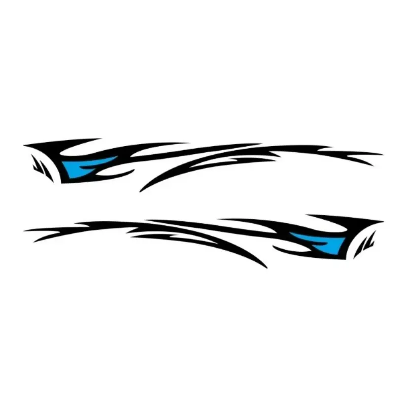2PCS/SET Light Trendy Dynamic Sharp Flame Sticker Car Decals | For Car Rearview Mirrors, Dynamic-Style Stationery, Black & Blue Flame Line Decor, Load Items with Dynamic Atmosphere Easily, Tension Feeling of Sharp Flame in Daily Details