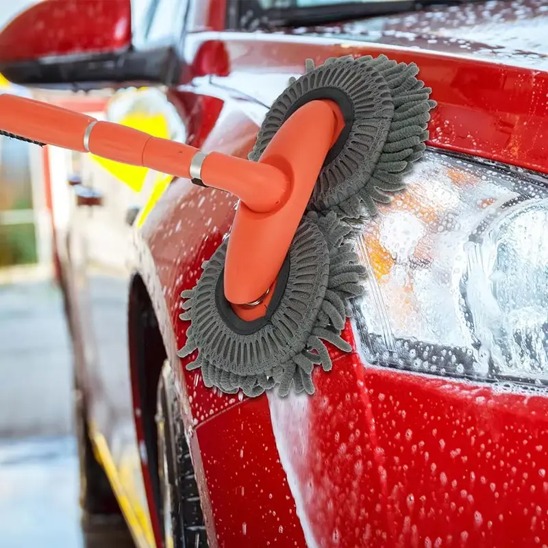 #Summerfinds 43'' Long Handle Car Wash Mop, Detail cleaning, 3X Fast Clean, Retractable Aluminum Alloy Pole, Soft Chenille Material, Avoid Scratching, Suitable for Car, Truck, SUV and Home Clean - Car Wash Accessories! Car Care Tool!