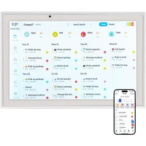 Digital Calendar 10.1'' WiFi  Family Calendar,Sync with ,  & Outlook,Touchscreen Interactive Chore Chart & Cloud Photo Frame,Wall Mounted Family  Center, Ideal  for Mom Dad (No Subscription Fees)