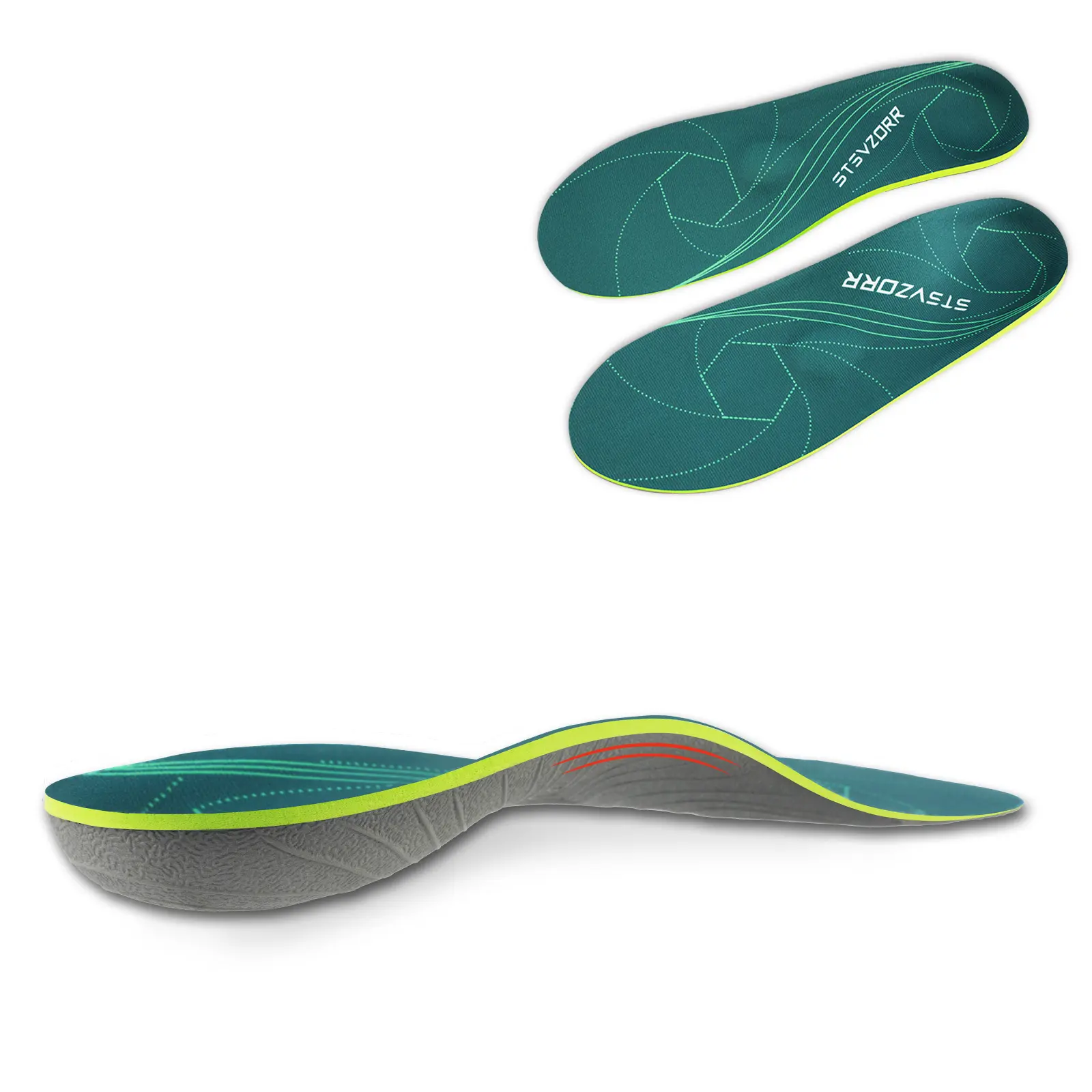 Full-Length Orthopedic Insoles for Plantar Fasciitis Arch Support for Flat Feet Heel Spurs and Foot Pain Running Shock Absorption Inserts