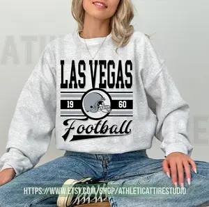 [Sale Up To 50%] Las Vegas Football Vintage Crewneck Sweatshirt, Retro Las Vegas Football Shirt, Las Vegas Football Christmas Raider Fan Gift, Gift For Fan, Trendy USA Cotton Fabric