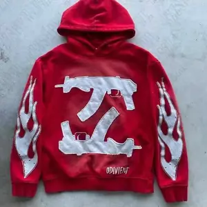 Unisex Y2k Street Style Hoodie Oversized Hooded Sweatshirt Tops for women and men Long Sleeve Embroidered Print Pullover for all season Womenswear