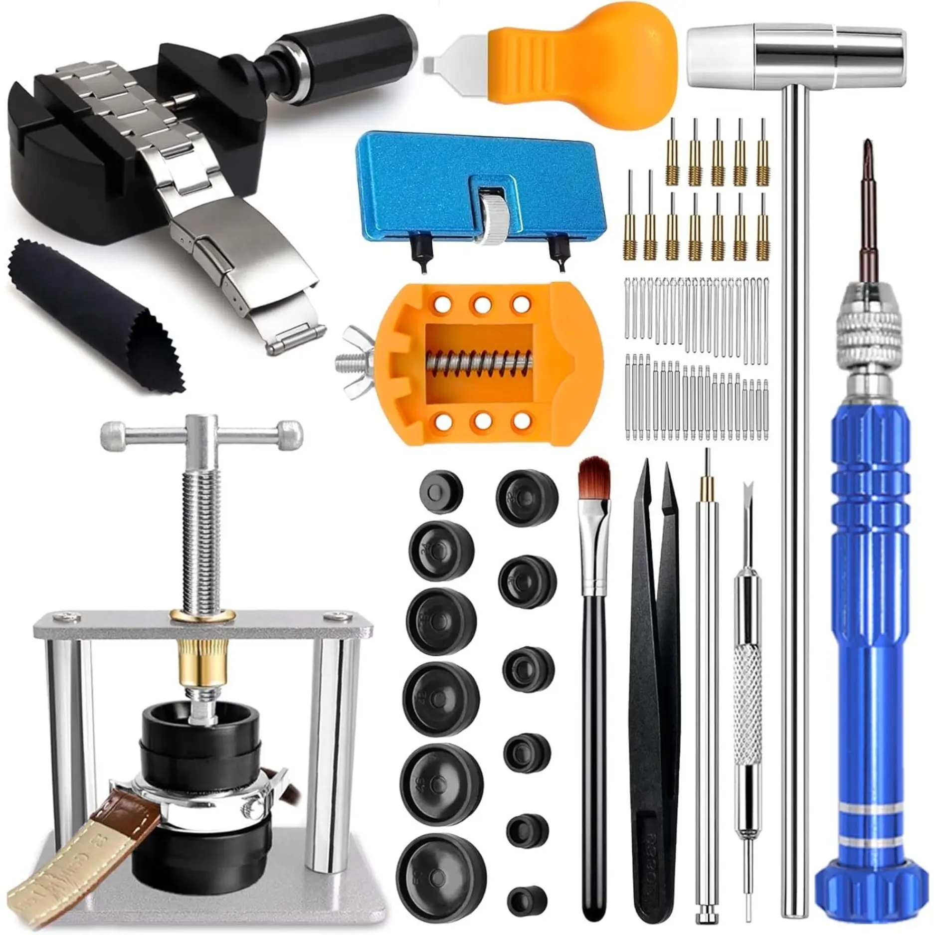 Watch Repair Tool Kit, Watch Battery Replacement, Link Removal, Case Opener, Band Adjustment Tool Set with Screwdrivers & Tweezers