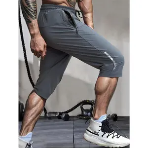 Men's 3/4 Gym Shorts, Men's Athletic Capri Pants, Men's Workout 3/4 Pants, Men's Summer Casual Capris, Men's Stretch Gym Capris