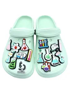 18-Piece Science Lab Theme Crocs Shoe Decorations, PVC Accessories for Sandals, Slippers, Party Gifts for Boys & Girls