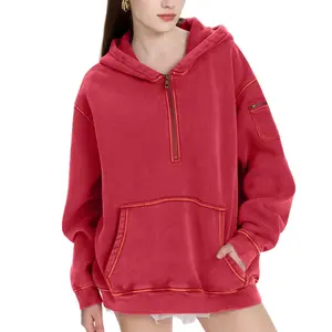 FAIABLE Unisex Oversized Half Zip Fleece Pullover - Heavyweight Winter Sweatshirt Jacket for Women Men 2025 Fall Fashion Couple Matching outfits