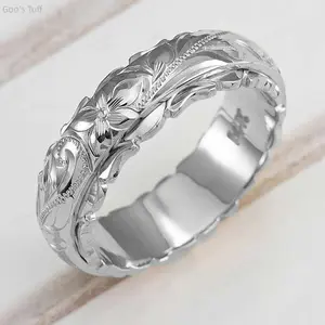 Women Floral Ring Jewelry Viral TikTok Wedding Anniversary Band Hand Carved 3D Rose Sculpted European American Ladies Ring Elegant Romantic Detailed Carving Wedding Birthday Dating Gift