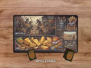 Funny Rat Playmat for MTG, Rat Wars Mouse Pad with Zones, Funny Magic the Gathering Desk Mat TCG