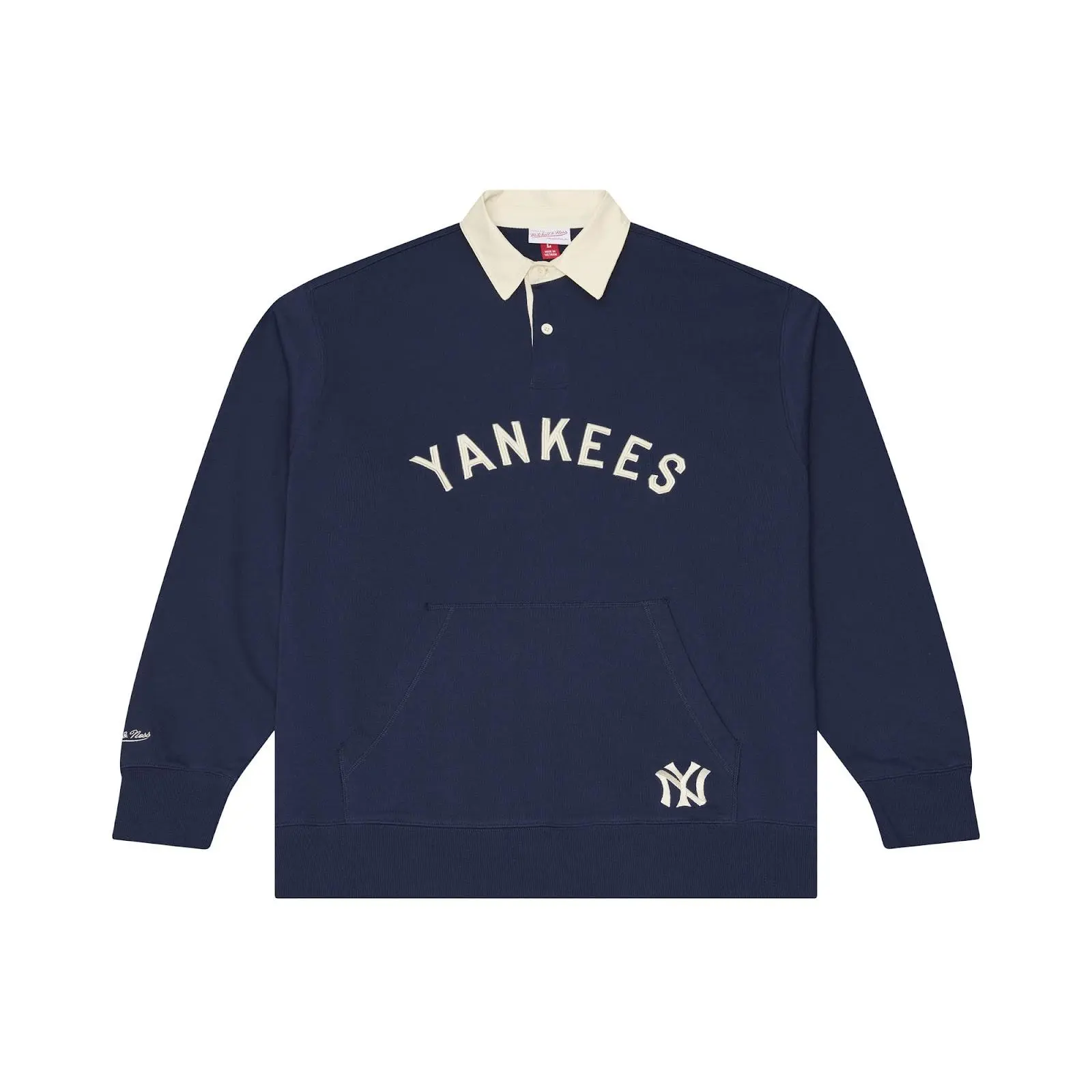 New York Yankees Navy Retro Roots French Terry Fleece Polo