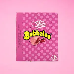 Bubbaloo Sabor Tutti Frutti, 47-Pack, Fruity Flavored Gum, Snack Mexican Candy Dulces Mexicanos Sweet Chicle Chewy Juicy Fruity Filt Liquid