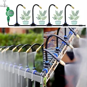 10-20 m micro-spray irrigation set with adjustable 7.87-inch brass atomizing nozzle-automatic watering system, no electricity, suitable for balcony and greenhouse planting,